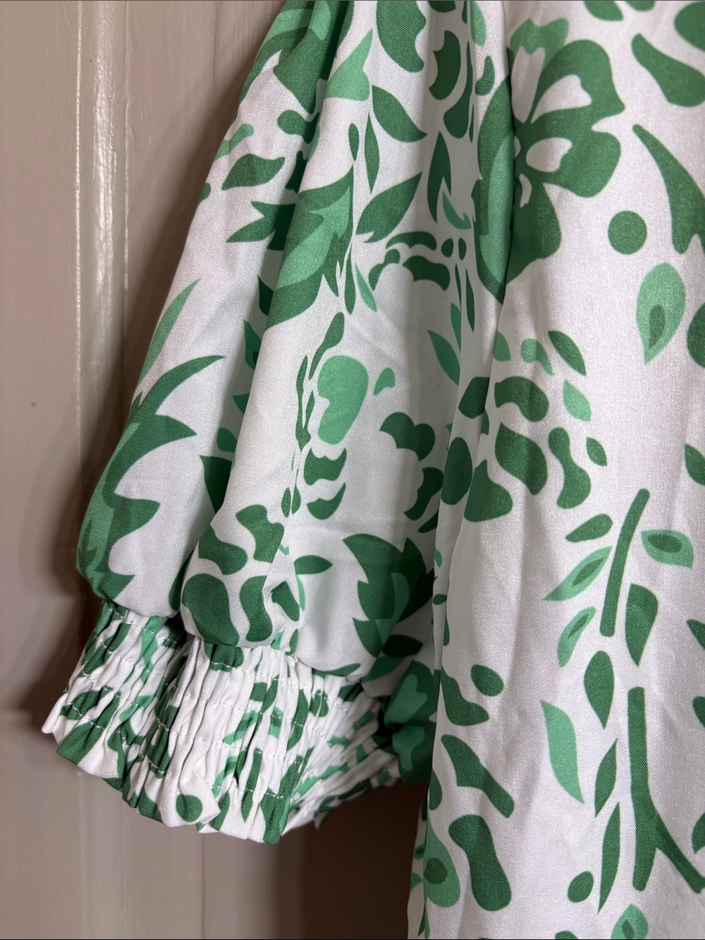 Women’s Green Floral Tiered Shirt Dress - Picture 3 of 8